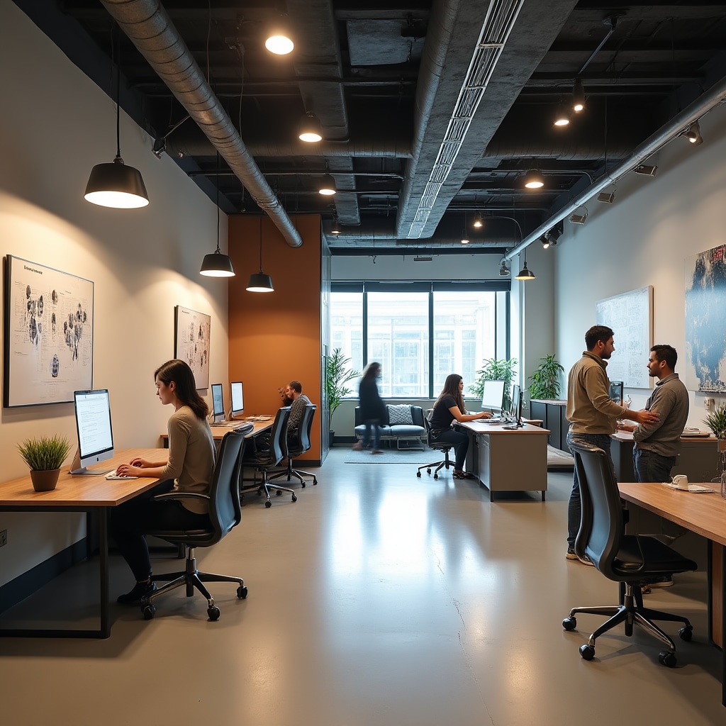 Overview of commercial space transformation services including lighting, painting, and design elements